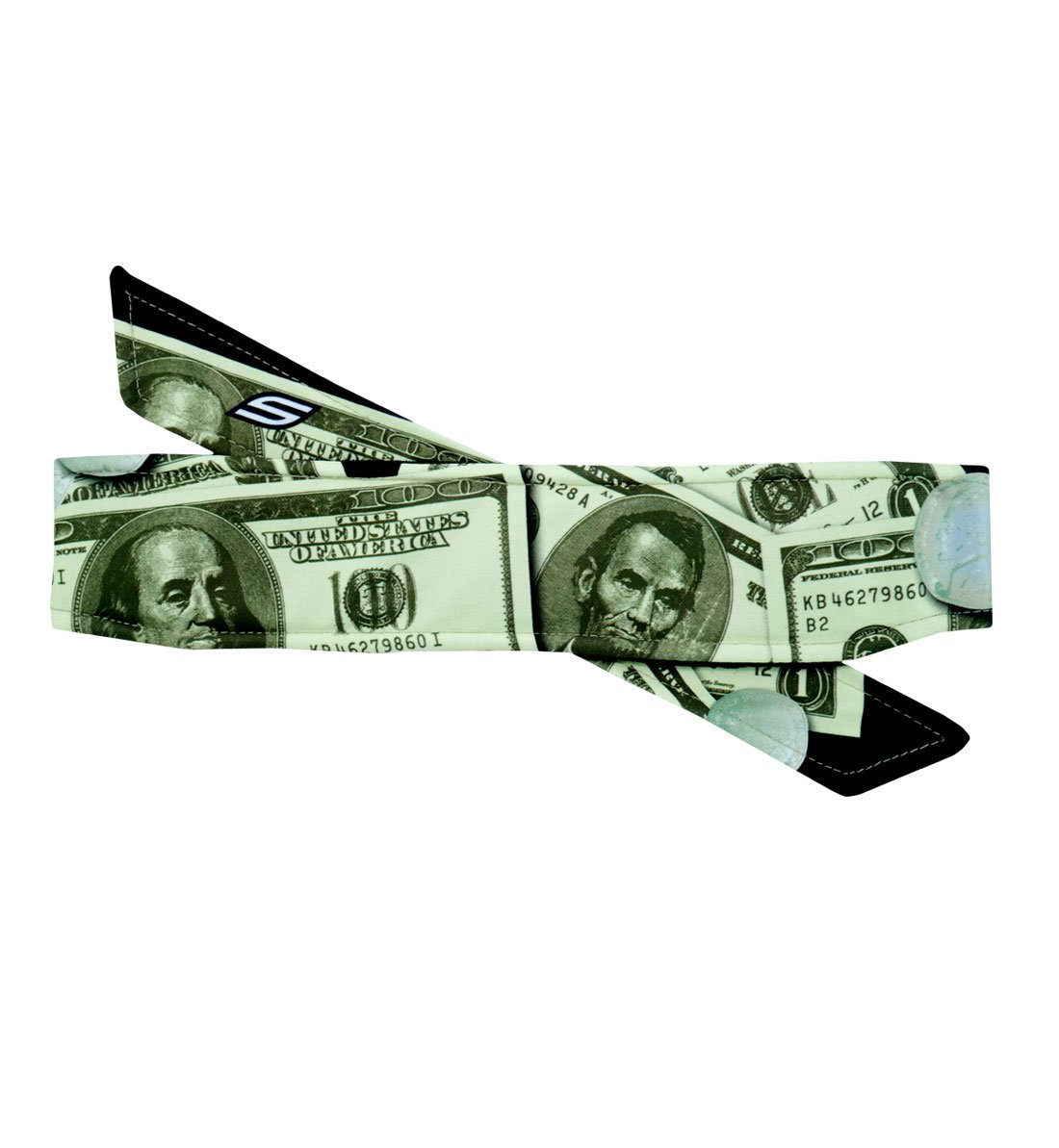 Social Paintball Long Tie Headband, Cash Money Dollar Bills
