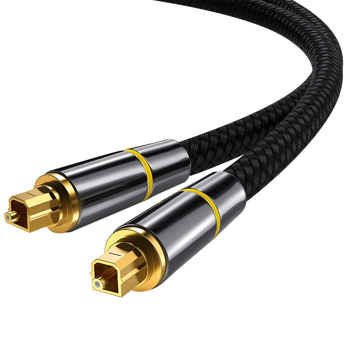 Gadpiparty Câble Audio Numérique Optique Fibre 15 Mètres Noir Gaine Protectrice, Haute Durabilité et Résistance à L’oxydation pour Home Cinéma et Amplificateur