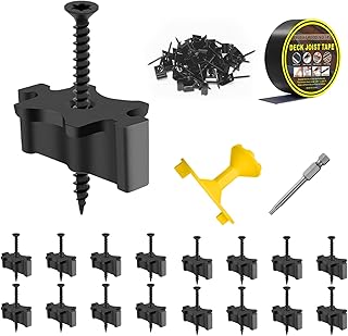Deckit 600PCS Hidden Deck Fasteners for Composite Decking Board - Universal Nylon Clips with Screws, 30 Deck Clips & 1 Joist Tape Tape, Fits Wood/Composite Deck Framing(Covers 300 SQ.FT.)