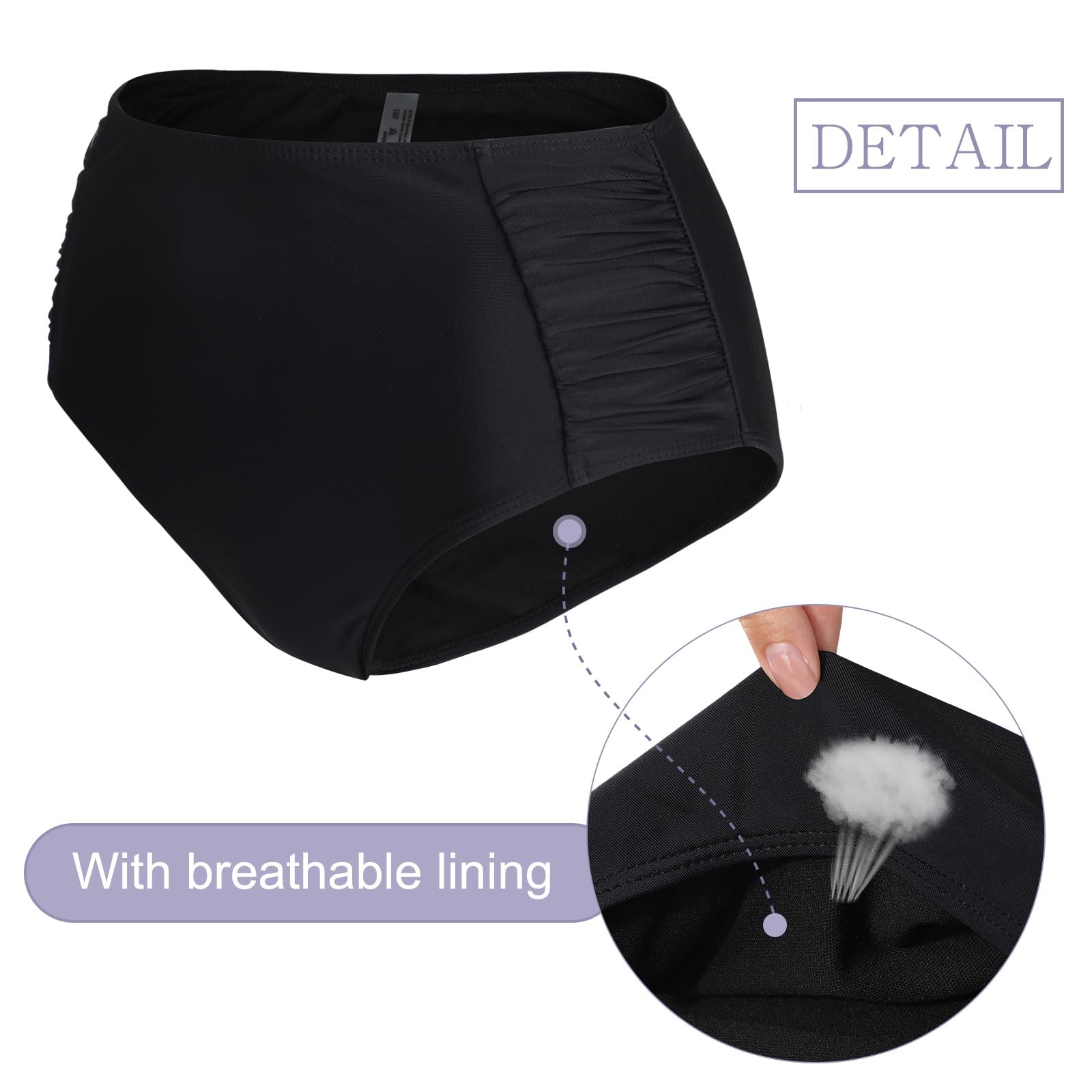 Adigaber Braguita de Bikini para Mujer Cintura Alta y Baja Sexy Culotes de Bikinis Pack de 2 para Mujeres Niñas Adolescentes