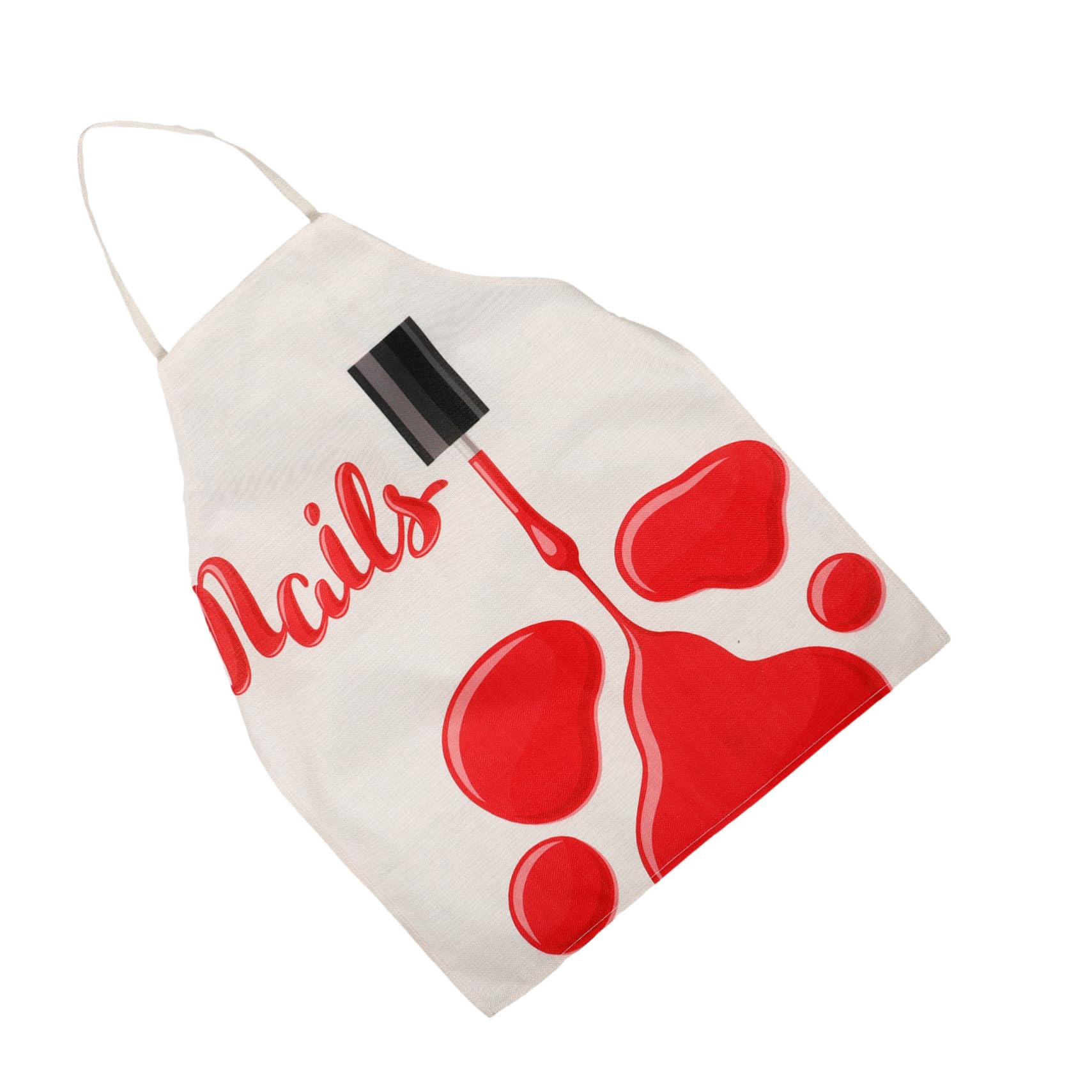 GLEAVI Delantal de Cocina Resistente y Reutilizable de Algodón y Lino Creativo Estampado de Esmalte de Uñas Adecuado Hogar y Restaurantes