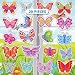Beautiful Butterflies Thick Gel Clings - Reusable Glass Window Clings for Kids, Toddlers and Adults - Removable Incredible Gel Decals of Butterflies and Flowers Home, Airplane, Classroom, Nursery