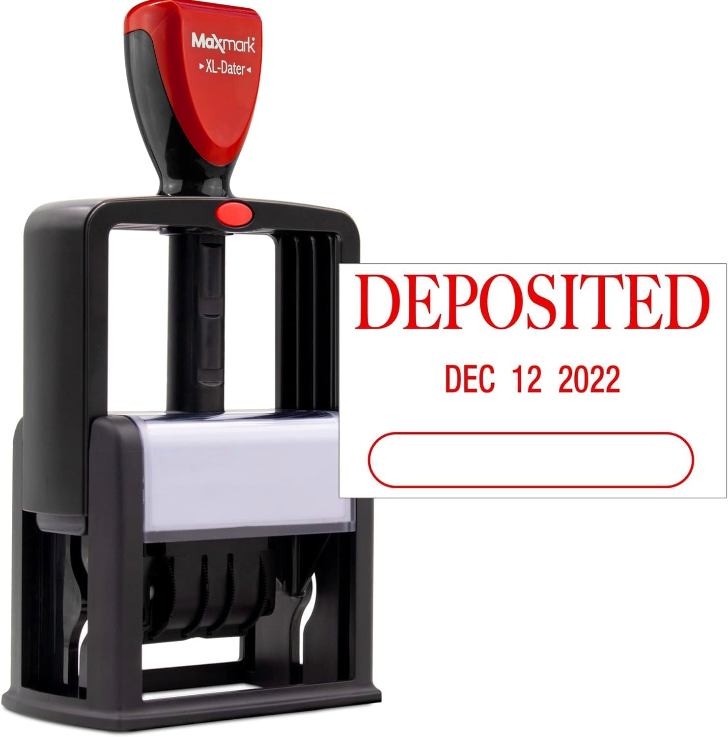 ZIGEL Heavy Duty Style Self Inking Date Stamp with Received - Style A - Red Ink
