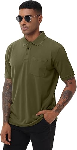 Miniatura 2 de Polo de manga corta para hombre, absorbe la humedad, secado rápido, con bolsillo