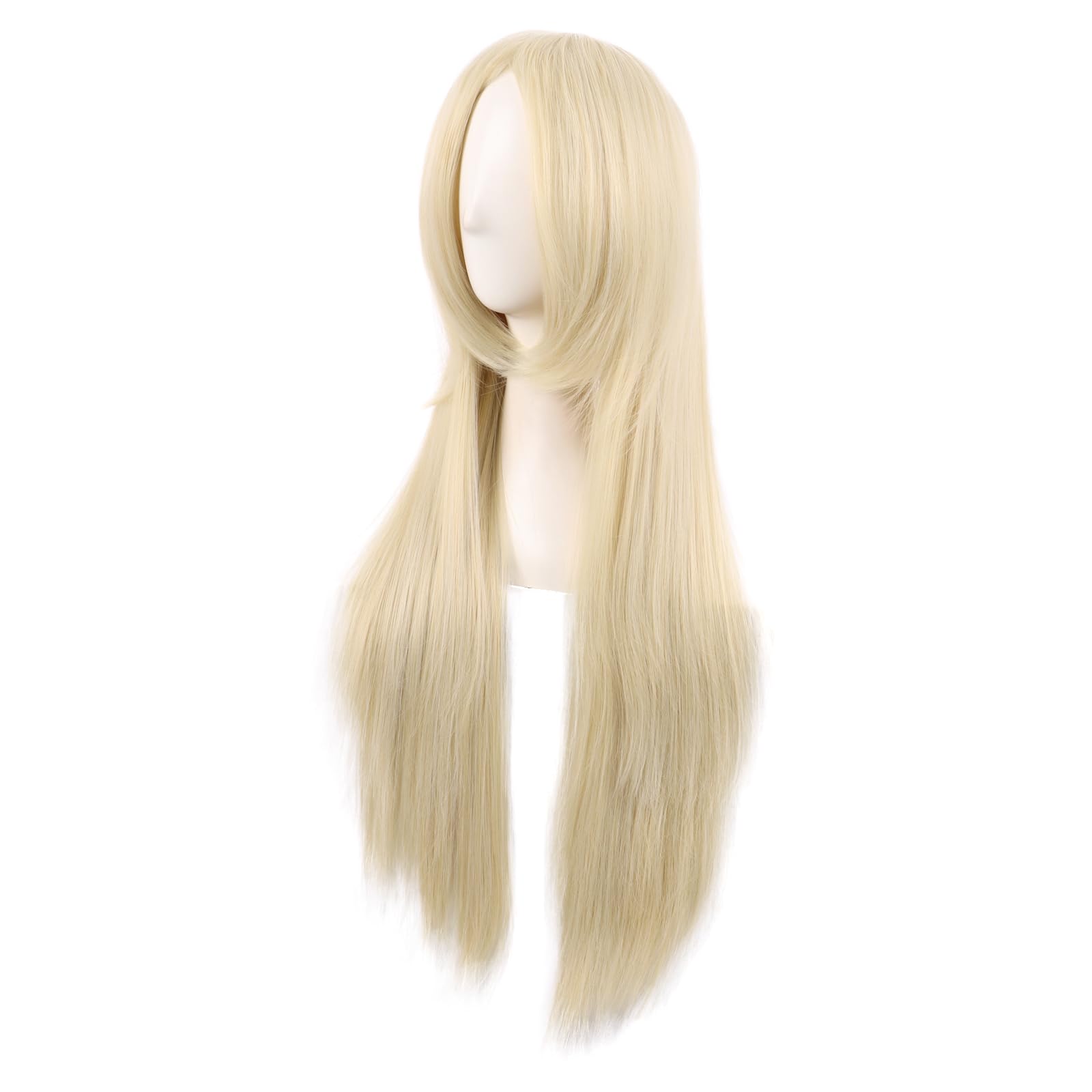 MapofBeauty 32 Inch/80 cm Side Bangs Long Straight Anime Costume Cosplay Party Wig (Mixed Blonde), 21.5 inches - Image 2
