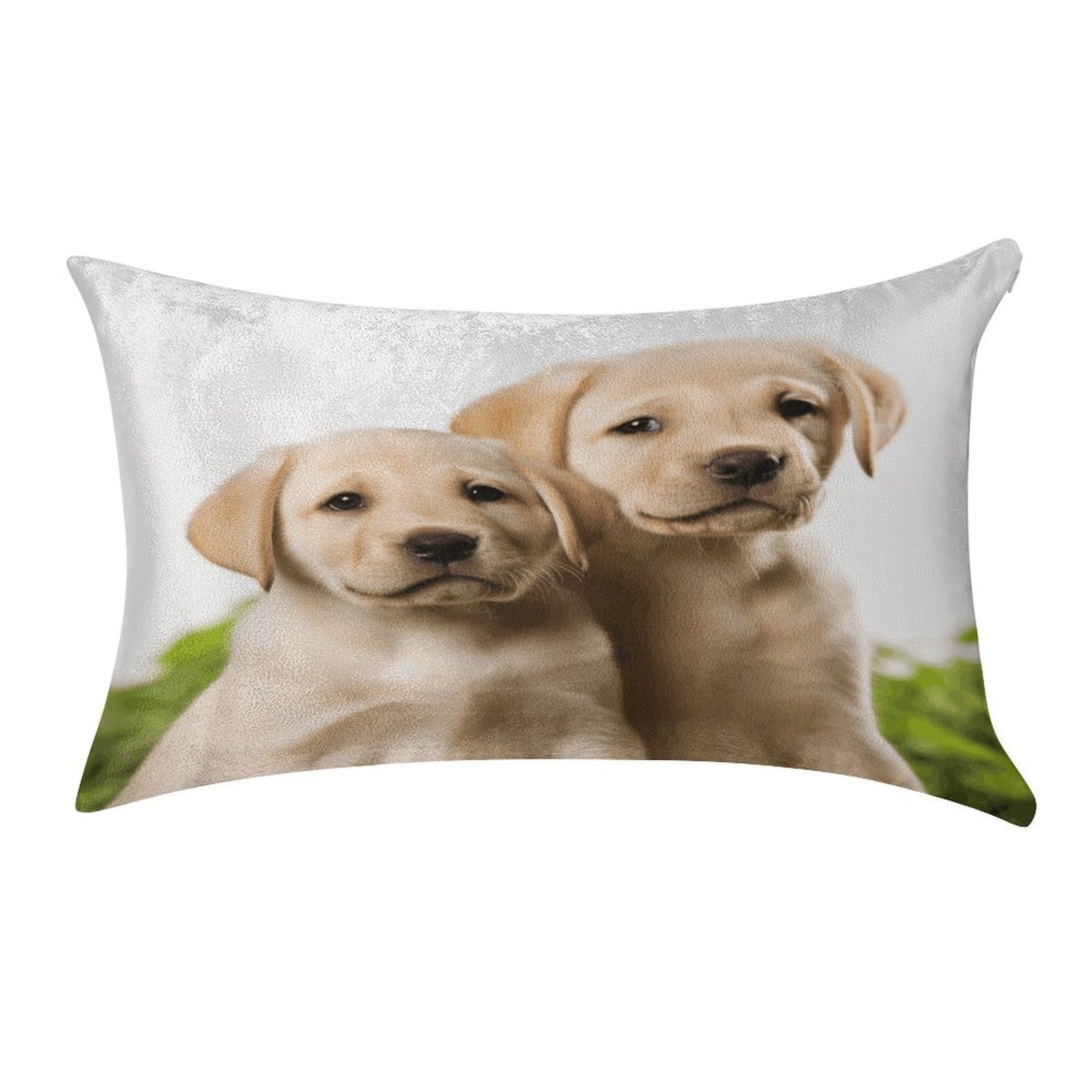 MUSM Funny Labrador Puppy Dog Pillow Case 12"X20" Luxury Velvet Throw Pillow Cover Fade Resistant Cozy Soft Pillowcases Pillow Protector Pillow Shams Lumbar Pillow Shells for Home&Gifts