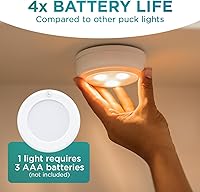 Vista 6 de Brilliant Evolution - Luz LED inalámbrica de disco Funciona con control remoto Para debajo de gabinetes, luz de armario Alimentada por batería