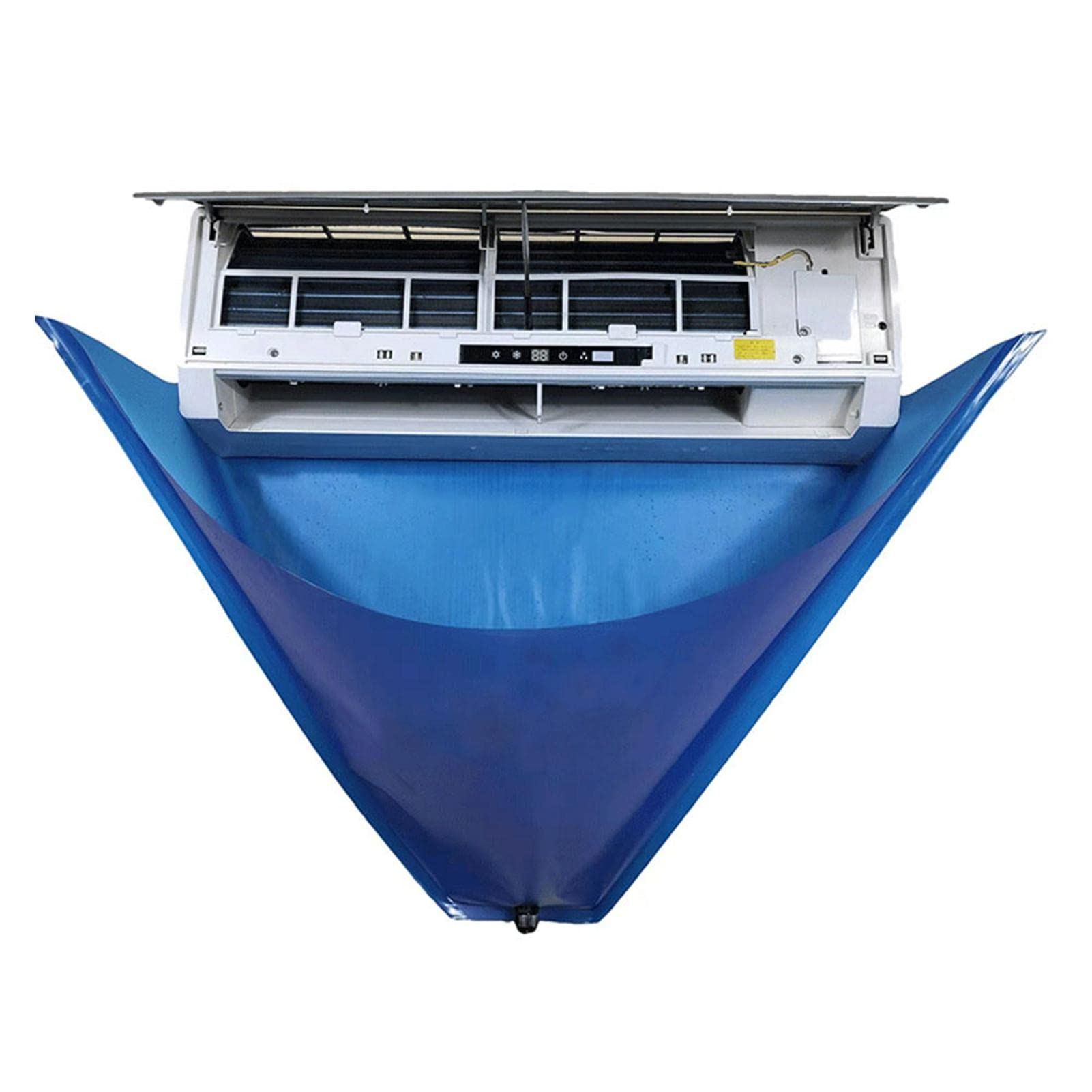 MOFUCA Split Air Conditioner Cleaning Cover Kits, Waterproof Wall Mounted Air Conditioning Dust Washing, Clean Bag with Water Pipe Brushes Towel Pry Tools(Blue)