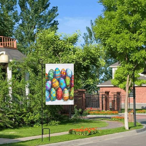 Drapeau de jardin oeufs de Pâques 71x101 cm grand format double face polyester