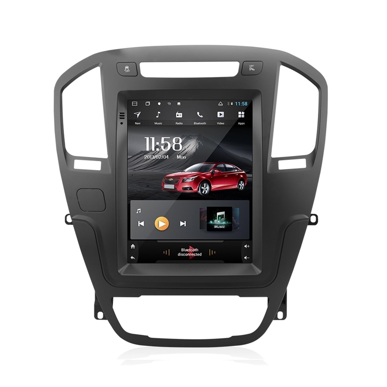 Brązowy pionowy Android Radio samochodowe Insignia Regal 2009 2010 2011 2012 2013 GPS multimedia RAM 4G