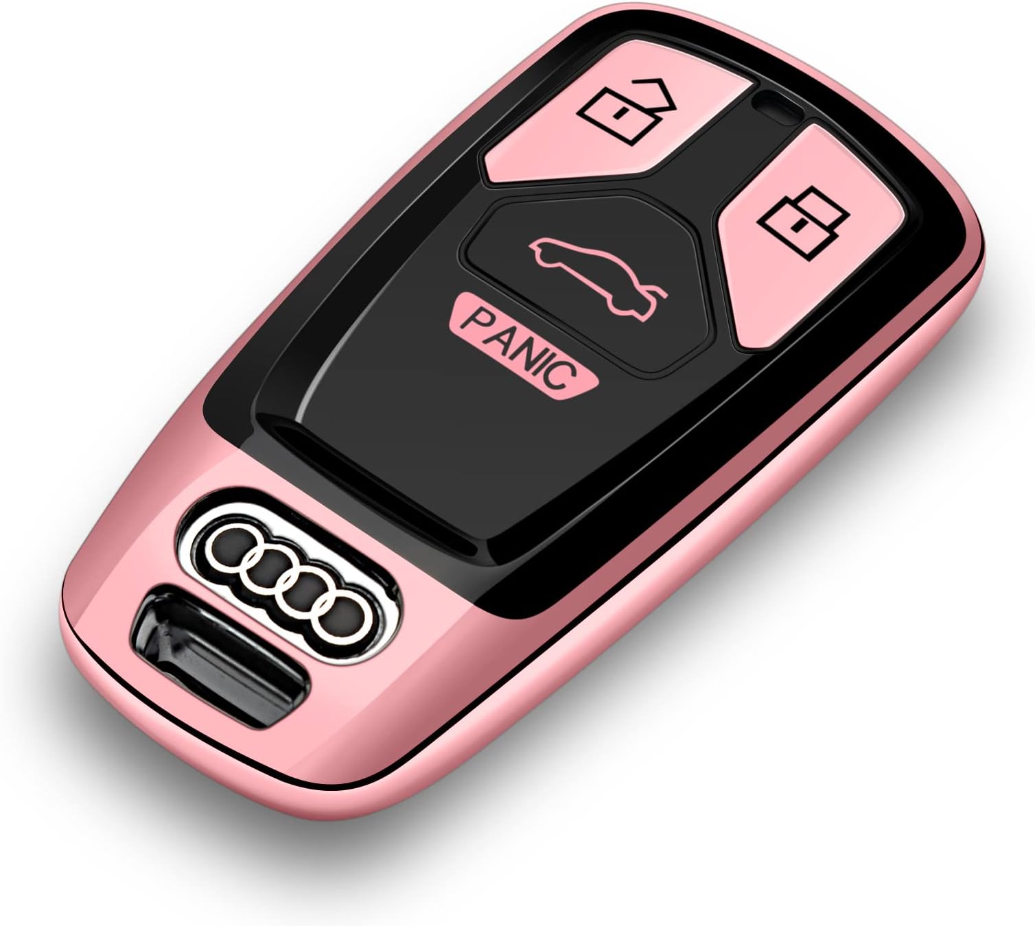 Car Key Fob Cover Compatible with Audi Key Case Pink A4 allroad A5 Q5 PHEV S4 S5 SQ5 Sportback TT RS TTS Accessories