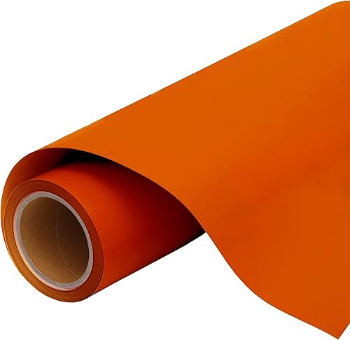 Rollo de película de vinilo de transferencia de calor Threadart naranja de 3 yardas x 20 pulgadas de ancho, color sólido, compatible con cortadores