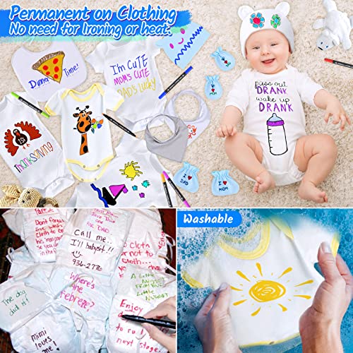 Fabric Markers Permanent For Clothes - Dual Tip Fabric Pen, 20 Colors Fabric Pens Permanent No Bleed, Non-Toxic Fabric Paint Markers For T Shirt Bibs Shoes Tote Bag Onsie Fabric Decorating Supplies #TOP3