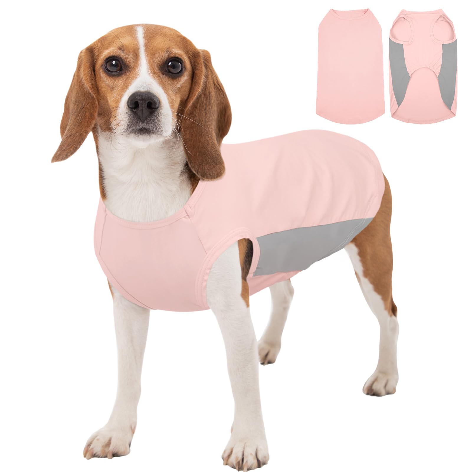 Kuoser Hundekühlvest, Respiratorio UV Protección Perro Camisa Verano, Ligera Protección Solar Sommerweste Kühlvest Perro para Perros Pequeños, Camisa de Perros Elásticos (Rosa, L)