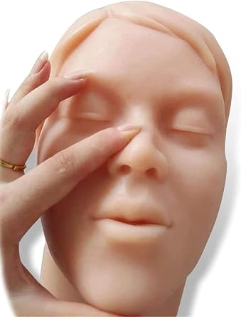 Injection Training Mannequin Face Model, Silicone Facial Injection Head Model with Bones Inside Human Face for Micro Plastic Teaching, Esthetician Teaching, Training to Student,Women
