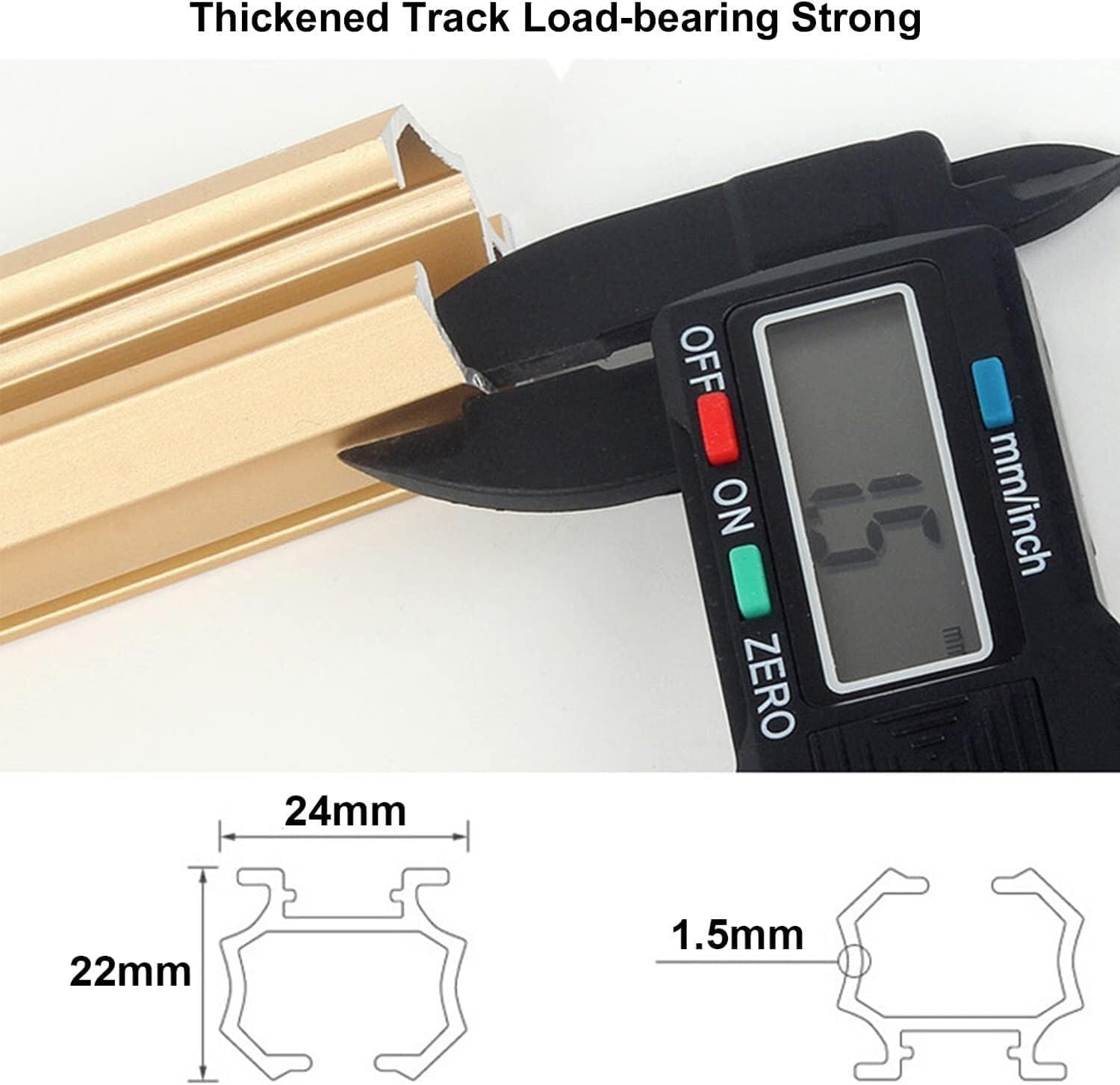 Ceiling Track Set - Mute Curtain Rail System for Indoor Office - Wall Or Ceiling Mount Rod with Maximum Efficiency Aluminum (Color : Champagne Wall, Size : 100cm(3.3ft))