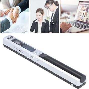 Portable Document Scanner, USB 2.0 Compact 900DPI High Resolution A4 HD Scanning Wand for Business Travel Office Use Silver Color 8.27 Inch