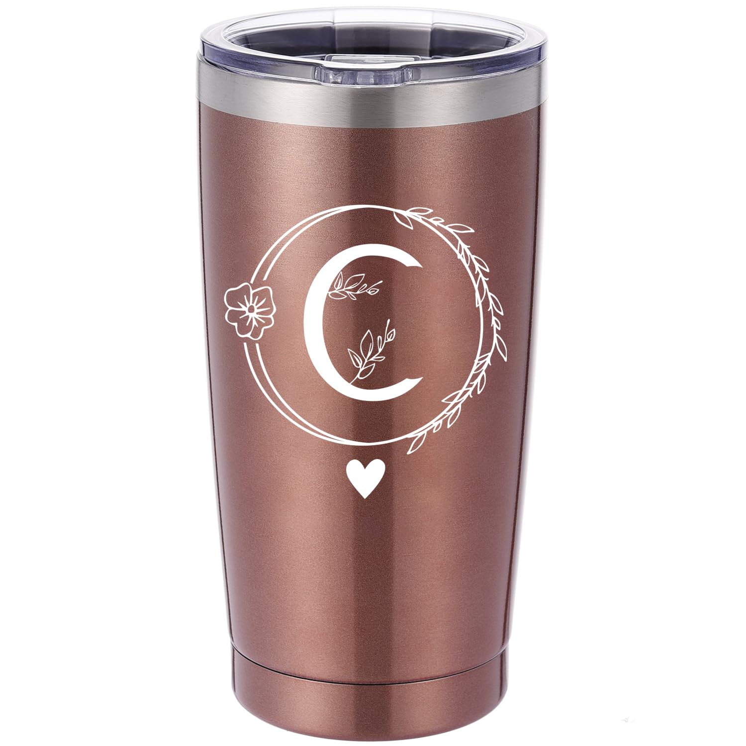 DIQUENEW Letter A-Z 20OZ Stainless Steel Car Cup, Bachelorette Party Gift, Maid of Honour Proposal Gift, Birthday Present for Women (C)