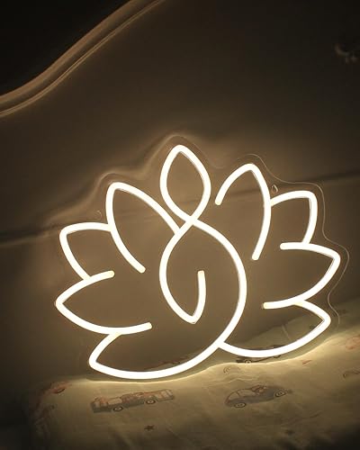 Miniatura 2 de Letrero de neón de flor de loto para decoración de yoga, decoración zen para sala de meditación, símbolo relajante, decoración de luces de neón