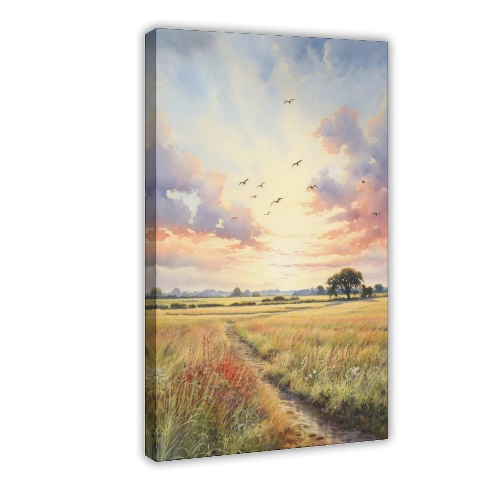 Utgn Countryside Morning Canvas Poster Wall Art Print Picture Paintings 08X12inch(20X30cm)