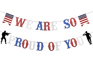 We Are So Proud of You Banner: Salute the American Heroes