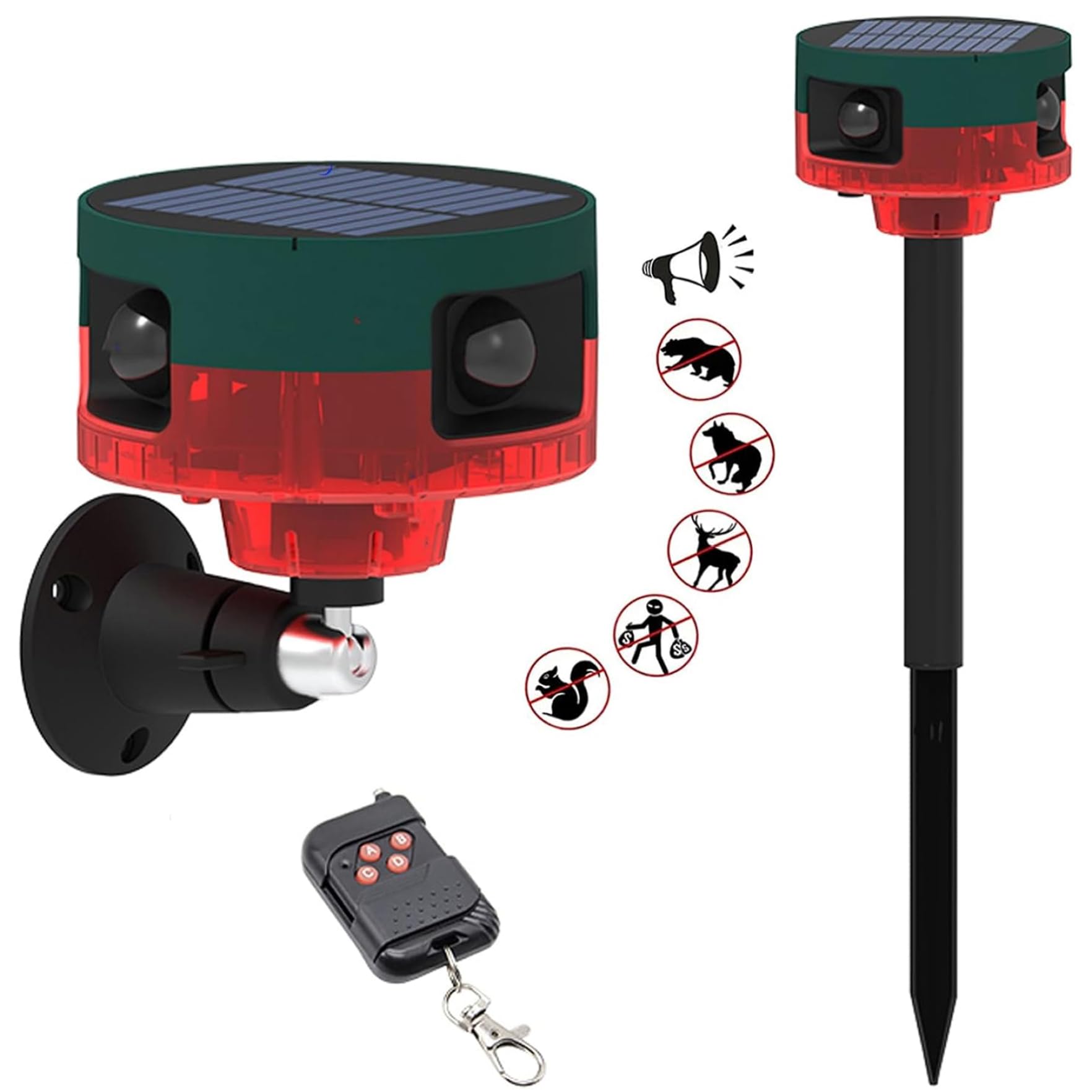 Alarme d'aboiement de chien pour la sécurité de la maison, alarme chien qui aboie, capteur mouvement 129 dB, mouvement extérieur à 360° avec télécommande sans fil, enregistrement et 13 types