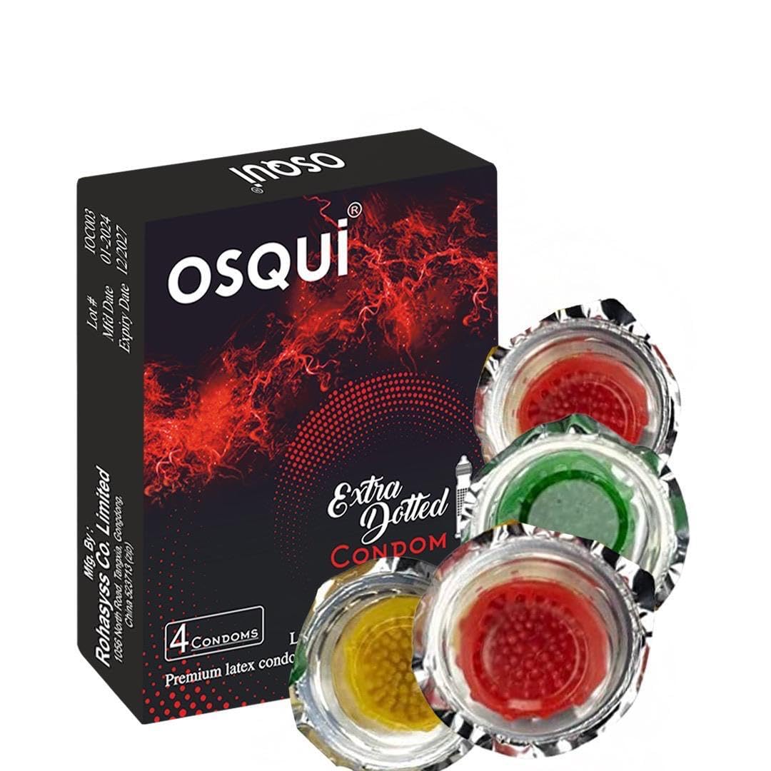 OSQUI Long Ribbed Stimulated and Excitement Condom for Men(Pack of 4)-picture-10