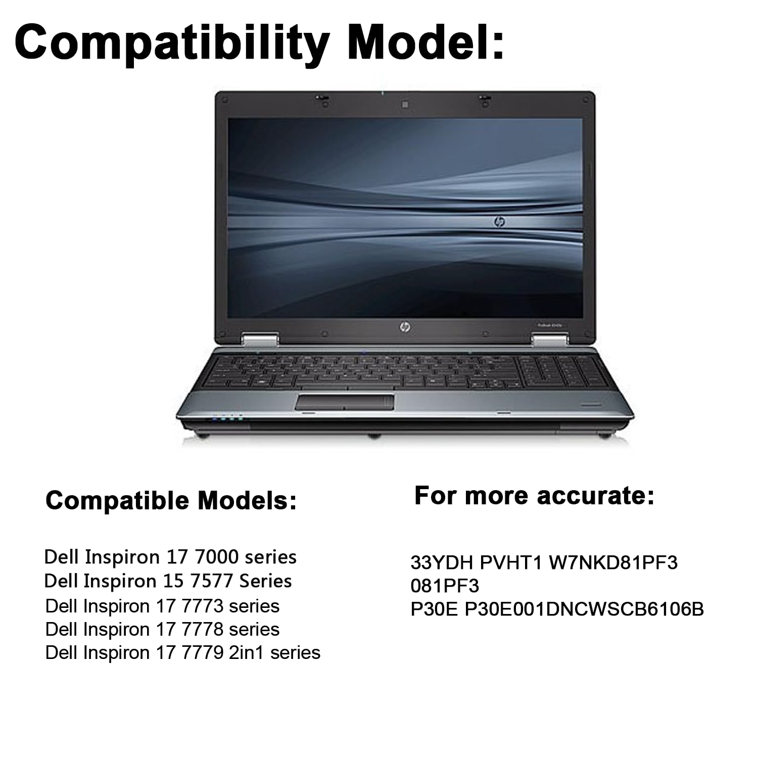 33YDH laptop Battery replacement for Dell Inspiron 17 7000 7786 7779 7773 7778 G3 G5 G7 3579 3779 5587 7588 15 7577 Latitude 13 3380 14 3490 15 3590 3580 99NF2 PVHT1 P72F 81PF3 081PF3 P30E001 56WH