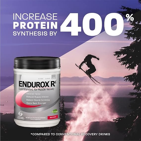 Endurox R4 by PacificHealh - All Natural Post Workout Recovery Drink Mix with Protein + Carbs & Electrolytes - for Faster Recovery, Reduced Soreness & Muscle Rebuilding - 28 Servings (Lemon Lime)