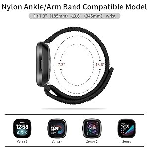 トレーニング用品 fitbit versa Amazon.com: Chinber Nylon Sport Ankle/Arm Band Compatible
