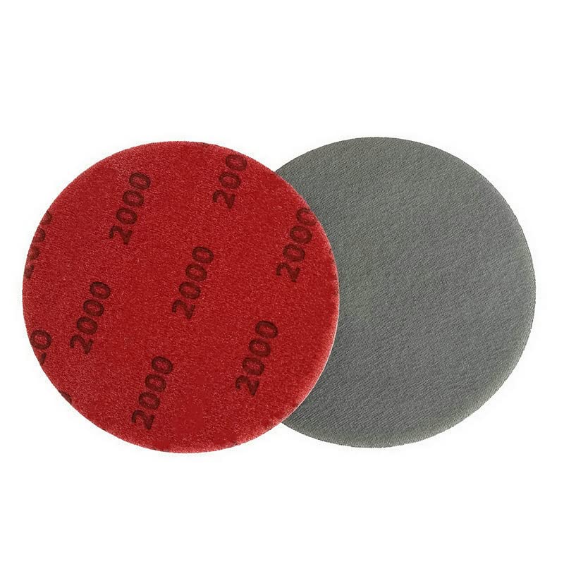 6 Inch Sponge Sandpaper Round Self-Adhesive Flocking Car Paint Polishing Beauty Sandpaper 500-4000 Grit Grinding Sandpaper (10PCS/ 2000 Grit)