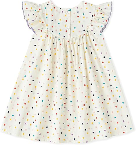 Miniatura 3 de Simplee Kids Vestido Casual para Bebés Niñas, Vestido de Pinzas para Niñas Pequenas, Vestido de Sol con Estampado Floral para Primavera Verano 1-6