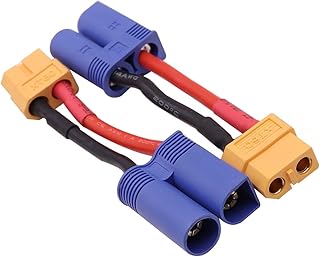 Treehobby 2PCS Male EC5 Plug to Female XT60 Plug Connector Adapter Cable Compatible with RC Car Truck Boat Airplane Lipo Battery ESC Charger(14awg 5cm)