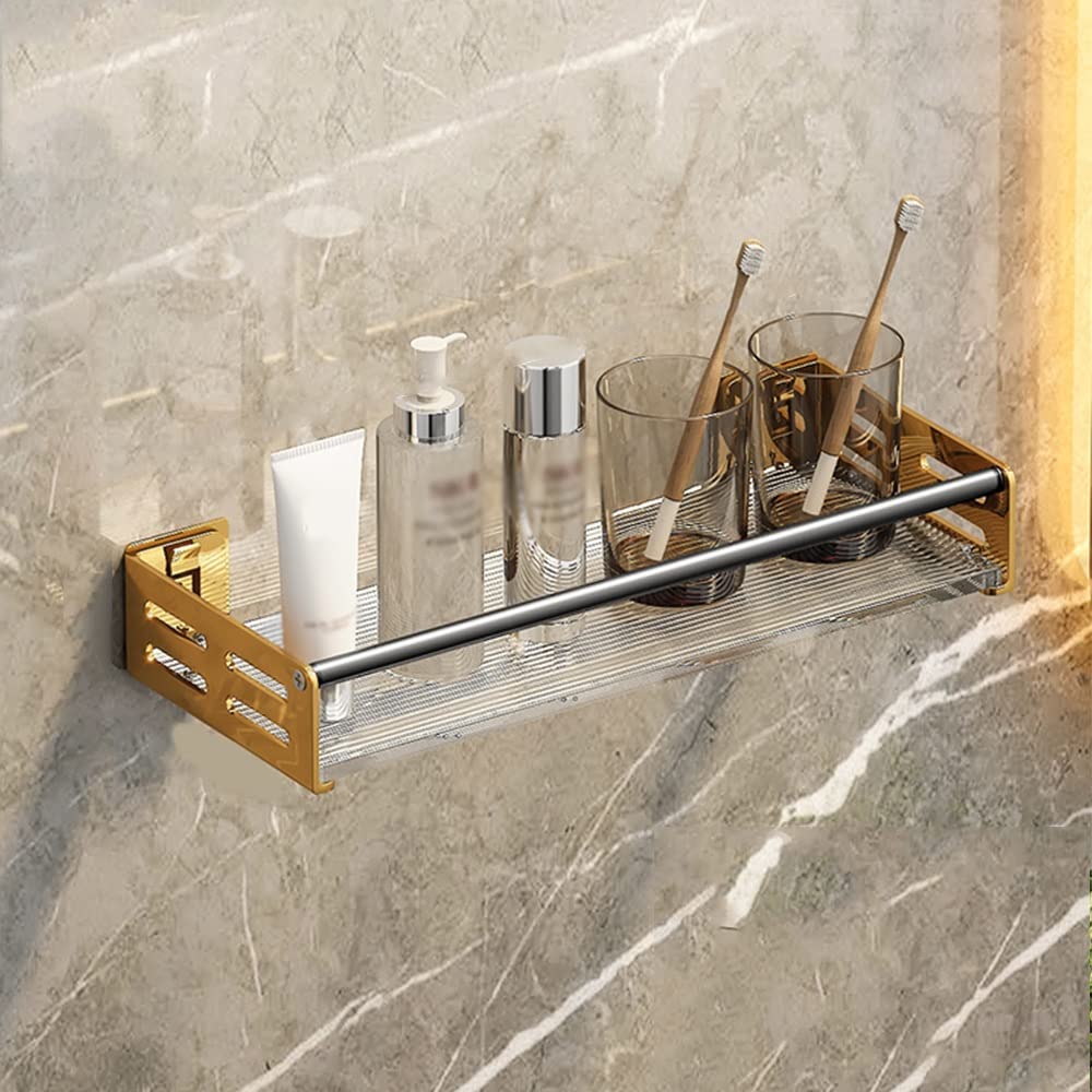 SDGBCXD Wall Mounted Copper Shower Caddy, Stylish Towel Storage Basket for Bathroom(Black D,1 Layer 40Cm)