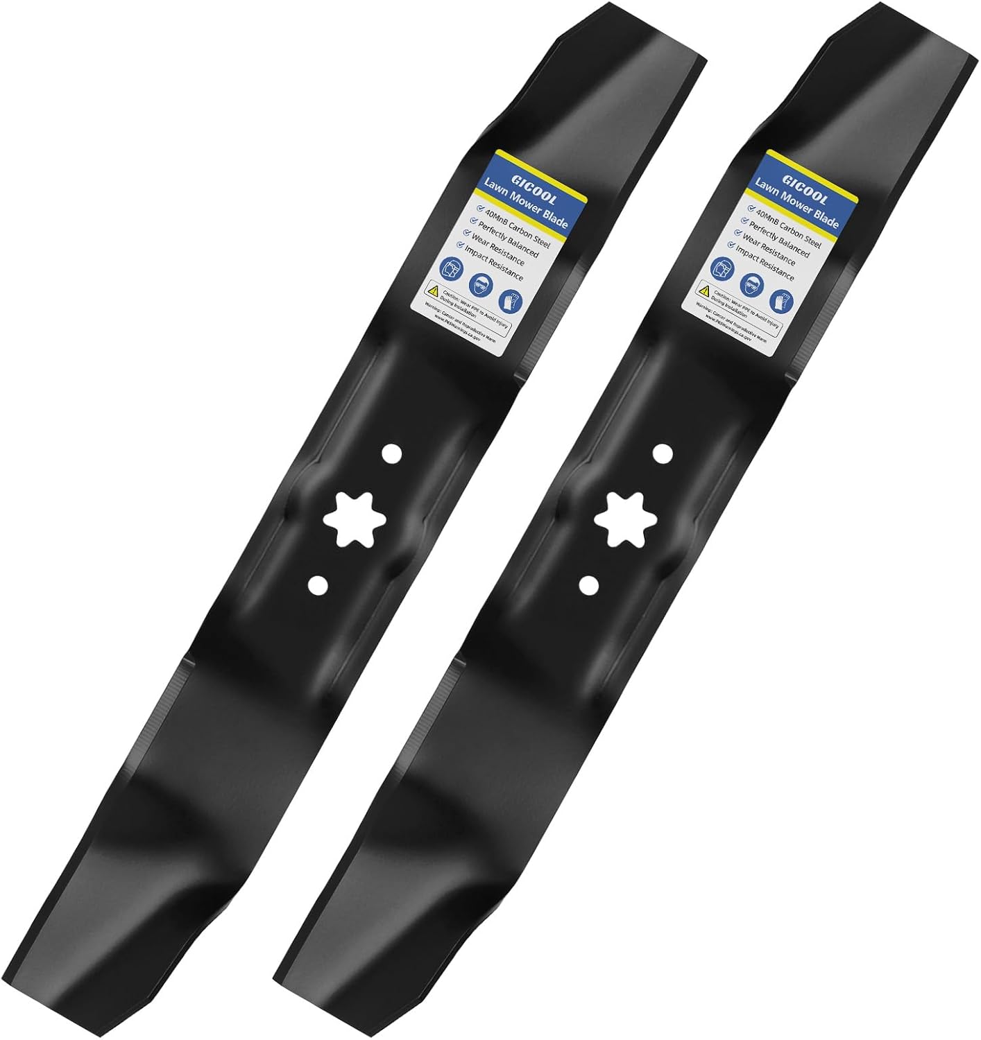 GICOOL 942-0610A Mower Mulching Blades (2 Pack) for 38" Deck MTD, Cub Cadet, Troy-Bilt, Bolens - Replaces 742-0610, 742-0610A, 942-0610 - Fits Huskee LT3800 & Murray