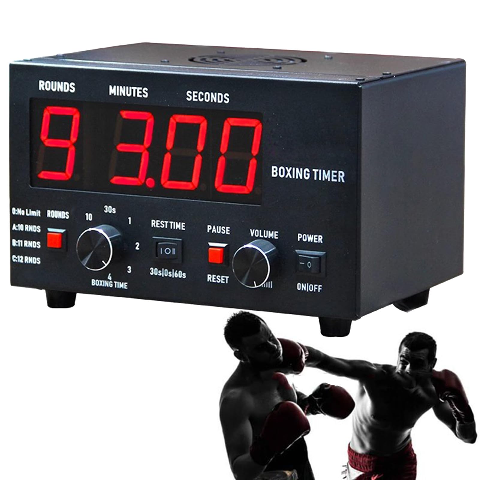 Timer a intervalli con display a LED per boxe, MMA, kickboxing, suono regolabile, tempo di allenamento personalizzabile e ripetizioni per allenamenti efficaci