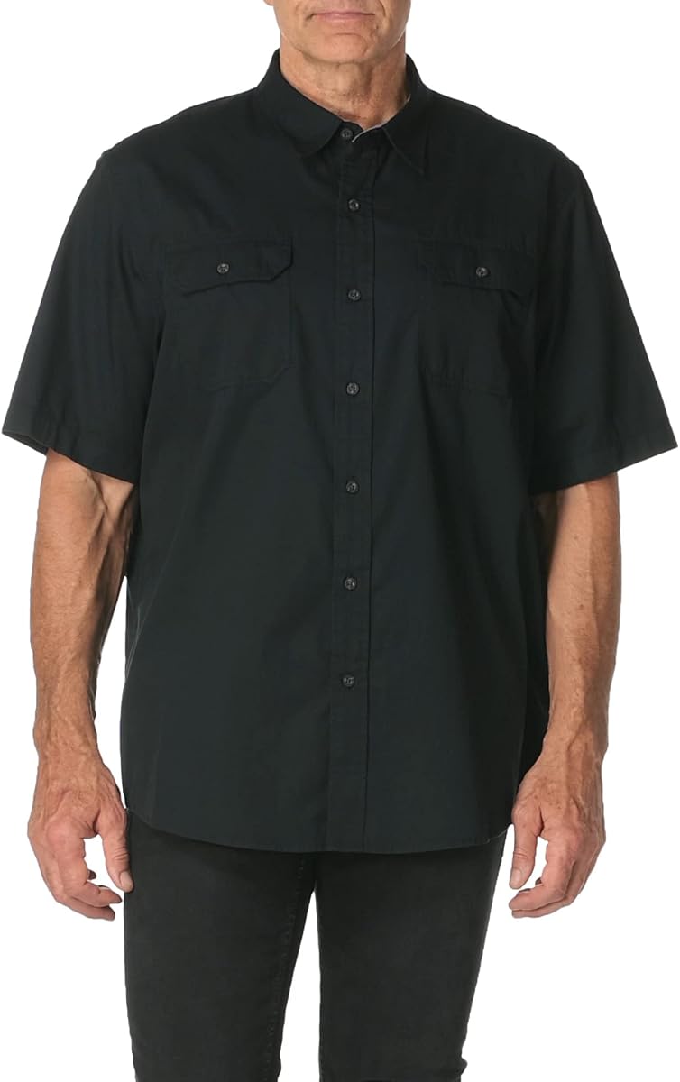 Wrangler Authentics Camisa tejida clásica de manga corta para hombre