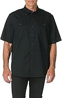Wrangler Authentics Men's Short Sleeve Classic Woven Shirt - 100% Cotton Button-Down with Chest Pockets