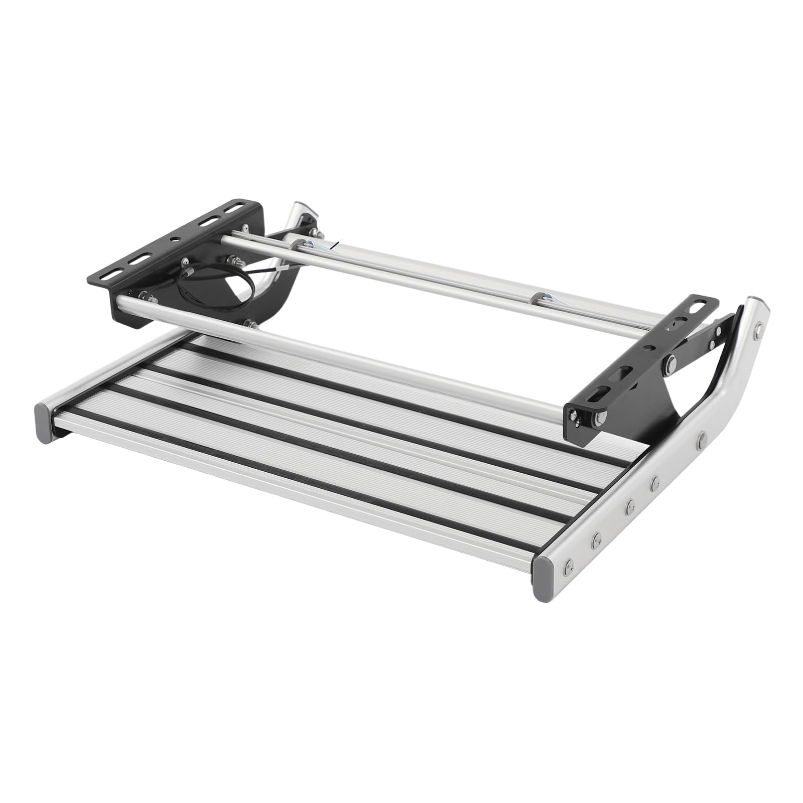 Pedana pieghevole manuale con striscia luminosa a LED, montaggio gradini da campeggio, portata 200 kg, rettangolare, passo per camper, rimorchi da viaggio, camion
