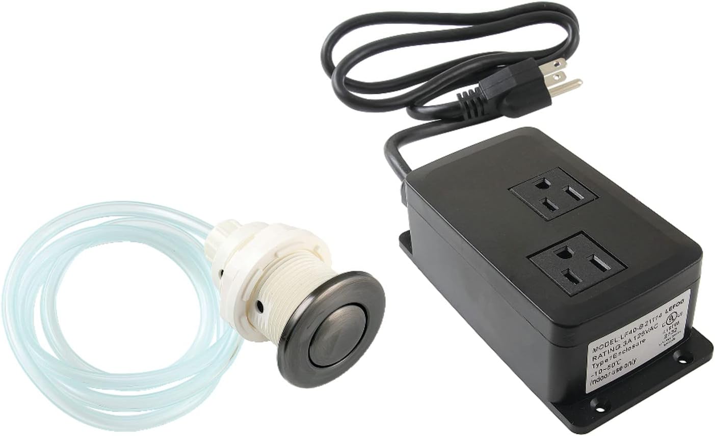 Kingston Brass KADK31VN Trimscape Dual Outlet Garbage Disposal Air Switch Kit, Black Stainless