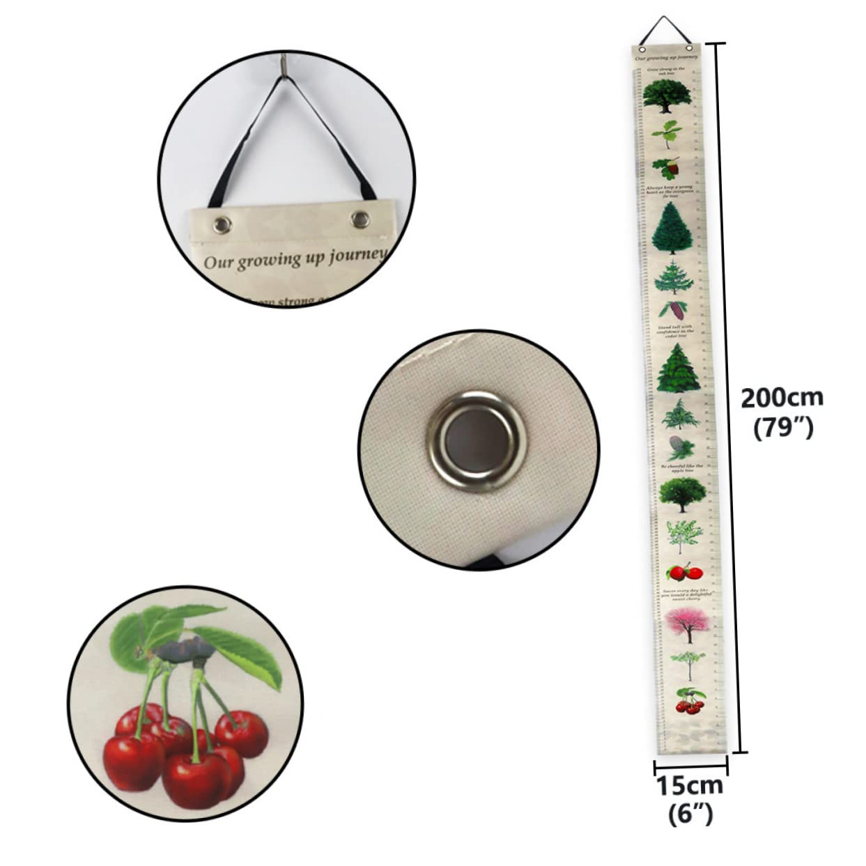 ULDIGI Height Growth Chart for Removable Wall Hanging Ruler with Plant Design Room Decor for Measuring Growth and Creating Lasting Memories