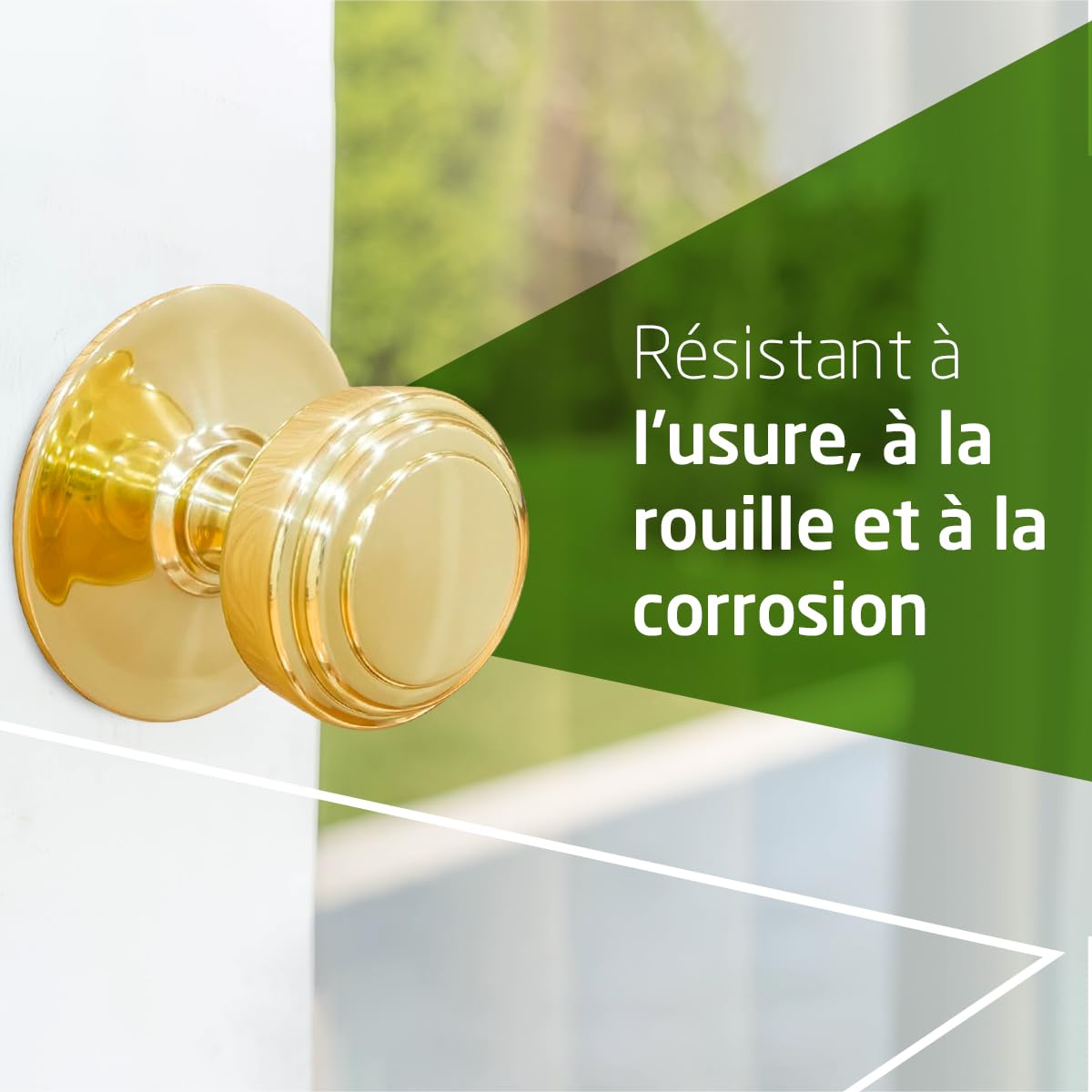 Amig - Modèle 12 Bouton de portes d’entrée extérieures en laiton poli | Diamètre poignée 70 mm Hauteur 68,5 mm | Facile à installer - Écrou de fixation inclus