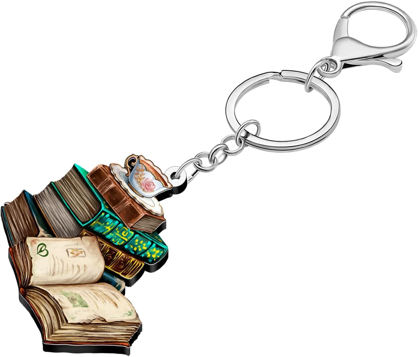 DOWAY Acrylic Vintage Book Keychain, Bag Accessories Charms Bookish Gifts for Book Lovers Women Librarian Readers Bookworm image 3