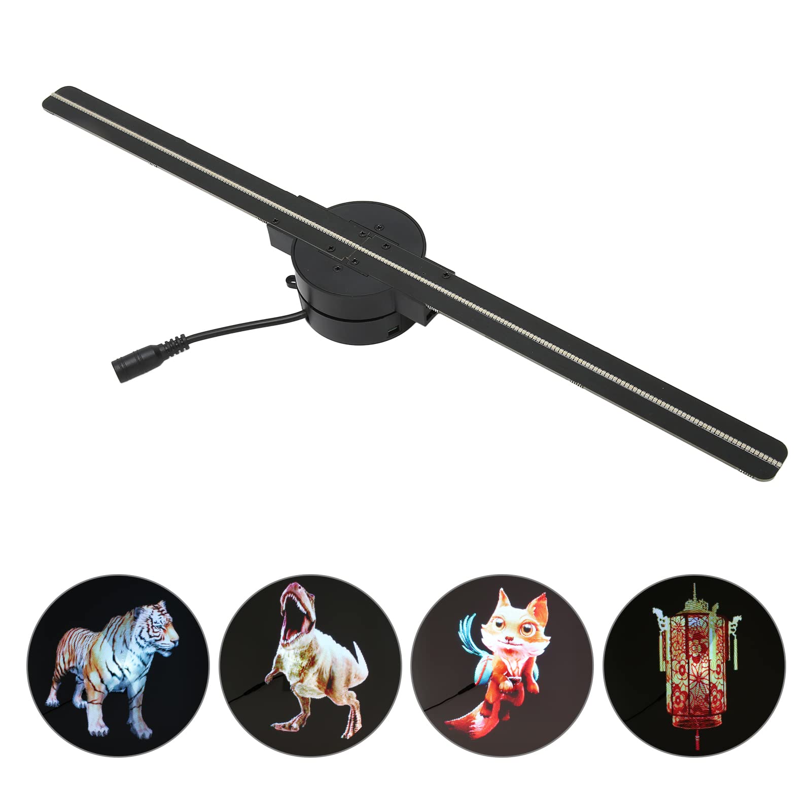 Ventilatore Ologramma LED 3D 16.5 Pollici 224 Perline Luminose Lettore pubblicitario 3D Ad Alta Risoluzione Supporta Proiezione olografica per la pubblicit¨¤ TV, vid¨¦o et home cin¨¦ma