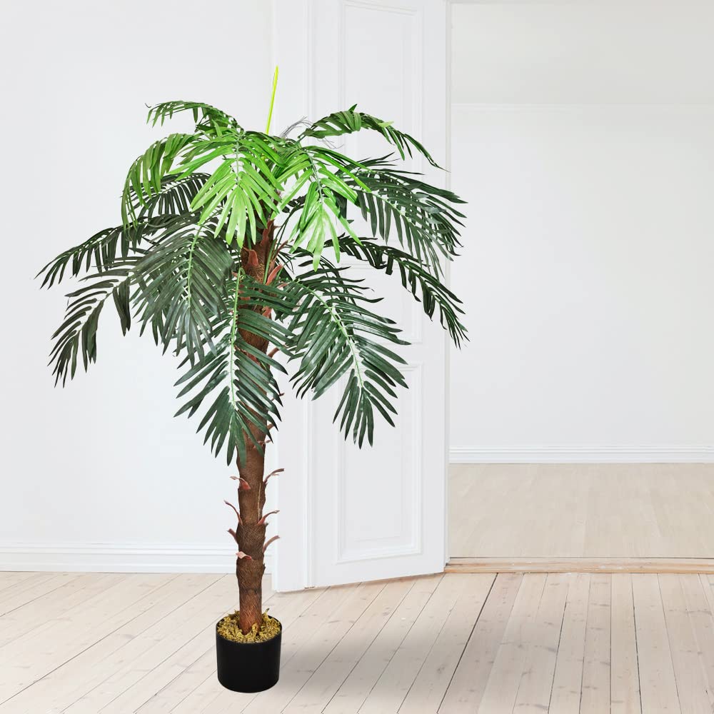 Cocotier Palmier Plante Arbre Artificielle Artificiel Plastique 140 cm Decovego