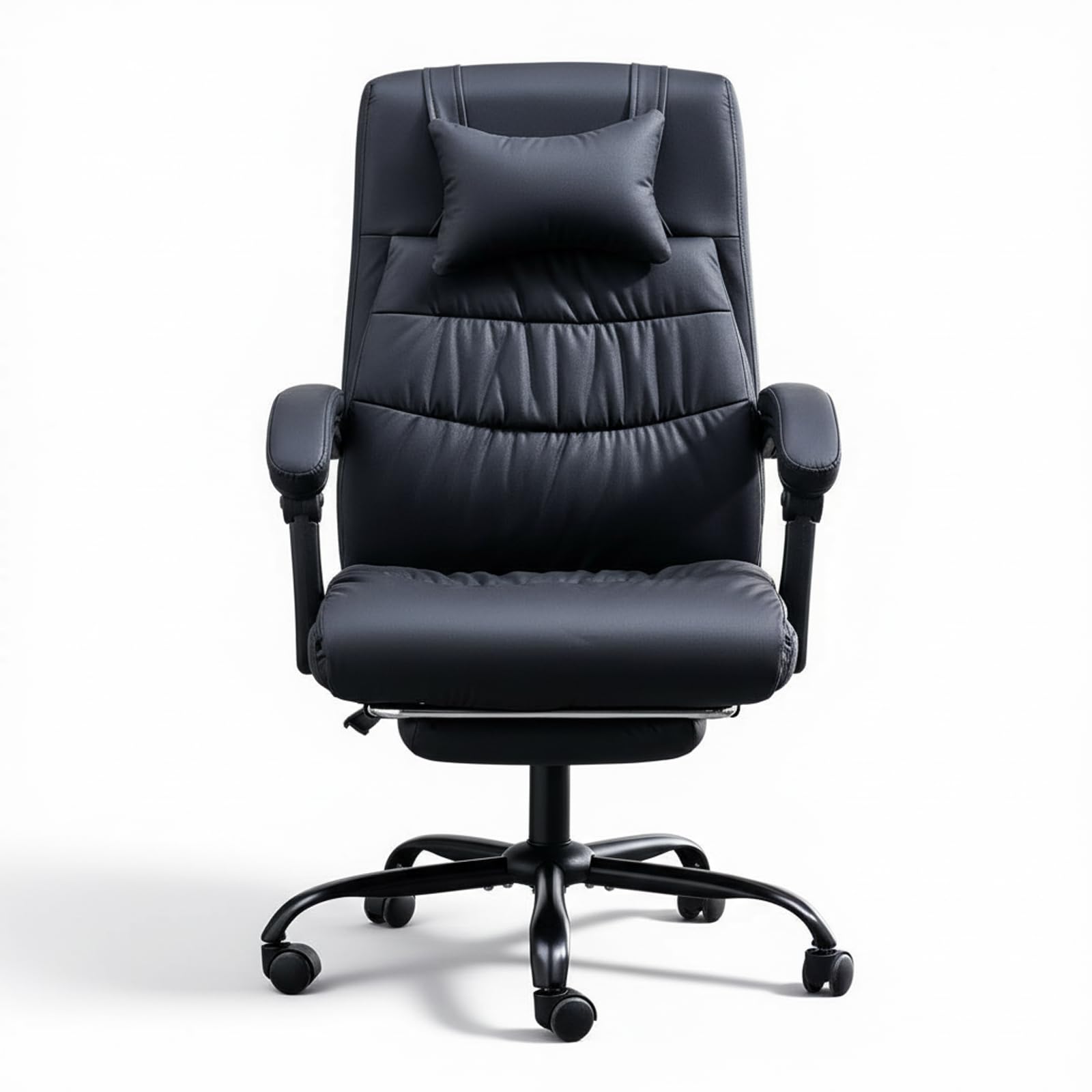 Panana Desk Chair Executive Swivel Reclining Office Chair Padded Armrest Computer Gaming Chair (with Footrest, Black)