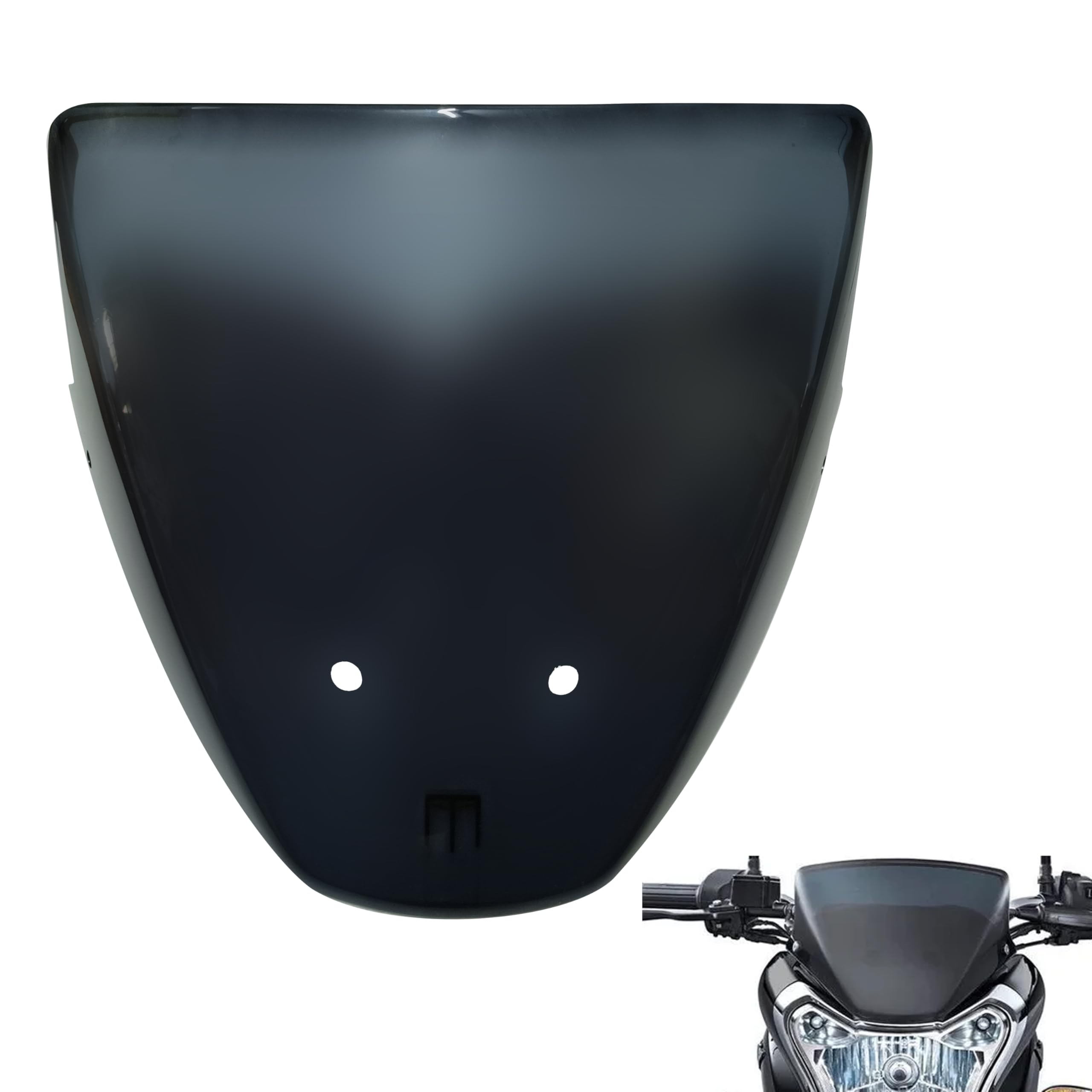 WAZA Bajaj Vikrant V15 / V12 Windshield Front Headlight Visor Bike Wind Deflectors Windscreen Glass Black Protector Superior PC Plastic (PC)