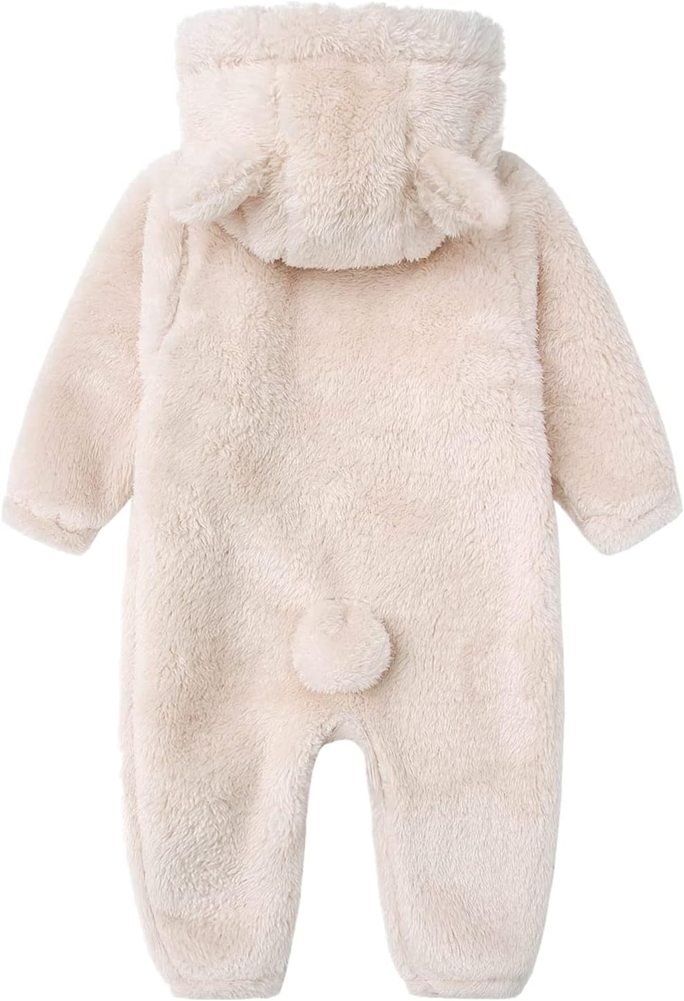 Baby Snowsuit Bear Ear Hooded Jumpsuit Fleece Romper Zipper Winter Coat Outfits - Image 3