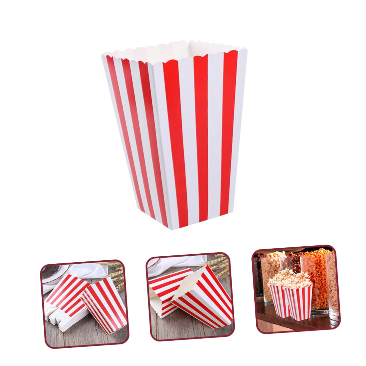 KICHOUSE Popcorn Boxes for Party 10 Pack Paper Popcorn Containers Movie Theme Candy Holders Bulk