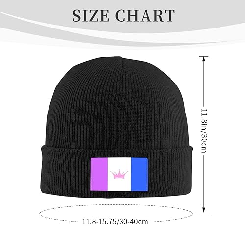 Miniatura 3 de Drag Pride Flag LGBTQ Thickened Warm High Elastic Knitted Woolen Hat African Style with Stylish Personality Print Black